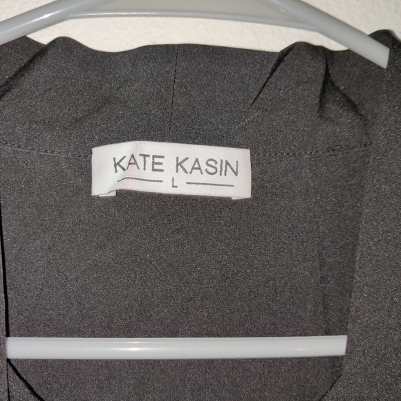 Kasin Womens Bow Tie Long Sleeve Blouse Swiss Dot Shirts Office Tops black large - Picture 5 of 6